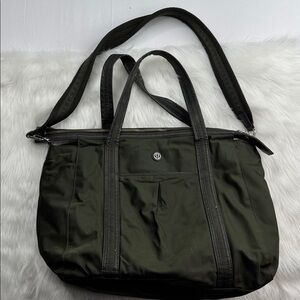 Lululemon Everywhere Duffel Laptop bag Dark Olive green brown with flaws